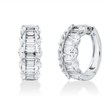 Creolen 18 kt WG, 29 Bag. 1,25 ct, TW-si, 20 Nav. 1,28 ct, TW-si
