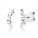 Ohrstecker 18 kt WG, 6 Nav. 0,32 ct, TW-pi