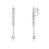 Ohrschmuck 18 kt WG, 12 Brill. 0,53 ct, TW-pi, 2 Tropfen 0,38 ct, TW-pi, 16 Nav. 0,76 ct, TW-pi
