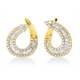 Ohrstecker 18 kt GG, 28 Trap. 0,37 ct, TW-si, 31 Bag. 0,43 ct, TW-si, 90 Brill. 0,93 ct, TW-si