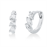Creolen 18 kt WG, 6 Nav. 0,27 ct, TW-pi