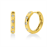 Creolen 18 kt GG, 10 Brill. 0,20 ct, TW-si