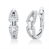 Creolen 18 kt WG, 32 Brill. 0,20 ct, TW-si, 20 Brill. 0,10 ct, TW-si, 2 Bag. 0,14 ct, TW-vsi