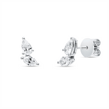 Ohrstecker 18 kt WG, 2 Nav. 0,40 ct, TW-si, 2 Tropfen 0,43 ct, TW-si