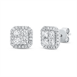 Ohrstecker 18 kt WG, 2 Brill. 0,05 ct, 40 Brill. 0,28 ct, 8 Brill. 0,03 ct, 8 Brill. 0,79 ct, TW-si
