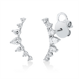 Ohrstecker 18 kt WG, 4 Tropfen 0,20 ct, TW-vsi, 8 Brill. 0,15 ct, TW-si, 2 Tropfen 0,20 ct, TW-vsi