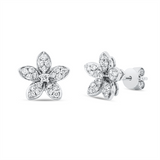Ohrstecker 18 kt WG, 42 Brill. 0,37 ct, TW-si