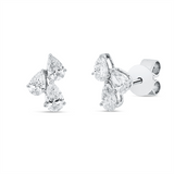 Ohrstecker 18 kt WG, 4 Tropfen 0,61 ct, TW-vsi, 2 Tropfen 0,39 ct, TW-vsi