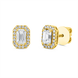 Ohrstecker 18 kt GG, 2 Sm.schliff 0,80 ct, TW-si, 36 Brill. 0,18 ct, TW-si