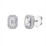 Ohrstecker 18 kt WG, 2 Sm.schliff 0,80 ct, TW-si, 36 Brill. 0,18 ct, TW-si
