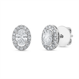 Ohrstecker 18 kt WG, 2 Oval 0,54 ct, TW-si, 32 Brill. 0,15 ct, TW-si