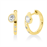 Creolen 18 kt GG, 2 Oval 0,44 ct, TW-si, 4 Brill. 0,04 ct, TW-si