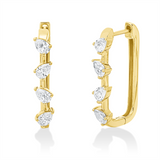 Creolen 18 kt GG, 4 Tropfen 0,60 ct, TW-si, 4 Tropfen 0,54 ct, TW-si