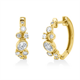 Creolen 18 kt GG, 2 Oval 0,33 ct, TW-si, 8 Brill. 0,24 ct, TW-si, 8 Brill. 0,11 ct, TW-si