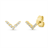 Ohrstecker 18 kt GG, Fassung rhodiniert, 14 Brill. 0,11 ct, TW-si