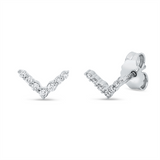 Ohrstecker 18 kt WG, 14 Brill. 0,11 ct, TW-si