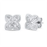 Ohrstecker 18 kt WG, 8 Nav. 0,65 ct, TW-si, 2 Brill. 0,08 ct, TW-si