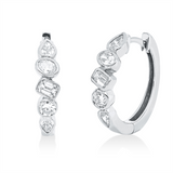 Creolen 18 kt WG, 2 Sm.schliff 0,16 ct, TW-si, 4 Tropfen 0,32 ct, TW-si, 2 Oval 0,16 ct, TW-si, 2 Brill. 0,16 ct, TW-si