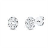 Ohrstecker 18 kt WG, 2 Oval 0,27 ct, TW-si, 24 Brill. 0,16 ct, W-si