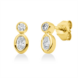 Ohrstecker 18 kt GG, 2 Oval 0,40 ct, TW-si, 2 Brill. 0,11 ct, TW-si