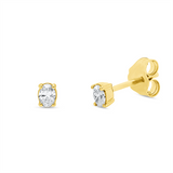 Ohrstecker 18 kt GG, 2 Oval 0,16 ct, TW-si