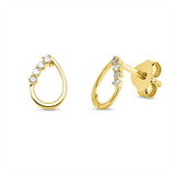 Ohrstecker 18 kt GG, 8 Dia. 0,06 ct, TW-si