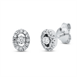 Ohrstecker 18 kt WG, 2 Brill. 0,02 ct, TW-si, 24 Dia. 0,10 ct, TW-si
