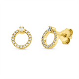 Ohrstecker 18 kt GG, 2 Bag. 0,02 ct, TW-si, 30 Dia. 0,09 ct, TW-si