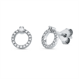 Ohrstecker 18 kt WG, 2 Bag. 0,02 ct, TW-si, 30 Dia. 0,09 ct, TW-si