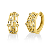 Creolen 18 kt GG, 8 Dia. 0,05 ct, TW-si, 10 Dia. 0,07 ct, TW-si