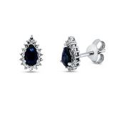 Ohrstecker 18 kt WG, 32 Dia. 0,16 ct, TW-si, 2 Saphire 0,52 ct blau