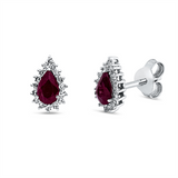 Ohrstecker 18 kt WG, 32 Dia. 0,16 ct, TW-si, 2 Rubine 0,58 ct rot