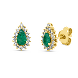 Ohrstecker 18 kt GG, 32 Dia. 0,16 ct, TW-si, 2 Smaragde 0,40 ct grün