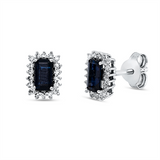 Ohrstecker 18 kt WG, 36 Dia. 0,14 ct, TW-si, 2 Saphire 0,59 ct blau