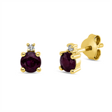 Ohrstecker 18 kt GG, 2 Brill. 0,03 ct, TW-si, 2 Rubine 0,66 ct