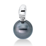 Anhänger 14 kt WG, 4 Brill. 0,02 ct, TW-si, 1 TA 11-12 mm    MUSTER