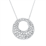 Anhänger 18 kt WG, 94 Brill. 1,27 ct, TW-vsi