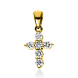 Anhänger 18 kt GG, mit Öse, 6 Brill. 0,27 ct, TW-si