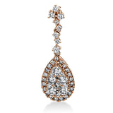 Anhänger 14 kt RG, 9 Brill. 0,37 ct, TW-si, 5 Brill. 0,42 ct, TW-si, 27 Dia. 0,21 ct, TW-si