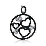 Anhänger 18 kt WG, schwarz rhodiniert, 22 Brill. 0,09 ct, W-si, 111 Brill. 0,47 ct, schwarz