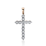 Anhänger 18 kt RG+WG, mit Öse, 12 Brill. 0,24 ct, TW-si