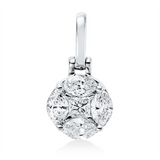 Anhänger 18 kt WG, mit Öse, 4 Nav. 0,29 ct, TW-vsi, 1 Princ. 0,06 ct, TW-vsi