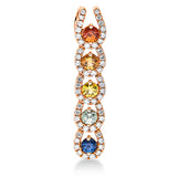 Anhänger 18 kt RG, 5 Saphire 0,66 ct multicolo, 54 Brill. 0,31 ct, TW-si
