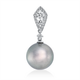 Anhänger 18 kt WG, 23 Brill. 0,27 ct, W-si, 1 TA silber 10,5 mm