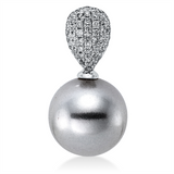 Anhänger 18 kt WG, 47 Brill. 0,21 ct, W-si, 1 TA silbergrau 12,5 mm