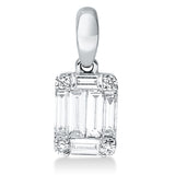 Anhänger 18 kt WG, mit Öse, 2 Bag. 0,07 ct, TW-vsi, 4 Bag. 0,39 ct, TW-vsi, 4 Brill. 0,05 ct, TW-si