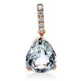 Anhänger 18 kt RG, mit Öse, 5 Brill. 0,11 ct, TW-si, 1 Amethyst 4,60 ct grün