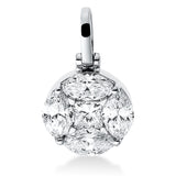 Anhänger 18 kt WG, mit Öse, 1 Princ. 0,10 ct, TW-vsi/si, 4 Nav. 0,61 ct, TW-vsi/si