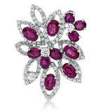 Anhänger 18 kt WG, 3 Brill. 0,32 ct, TW-vsi/si, 116 Brill. 1,63 ct, TW-vsi/si, 11 Rubine 5,97 ct rot