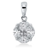 Anhänger 18 kt WG, mit Öse, 4 Princ. 0,05 ct, TW-si, 4 Nav. 0,45 ct, TW-si